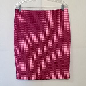 NWT Ann Taylor Size 10 Magenta/White Dot Pattern Skirt
